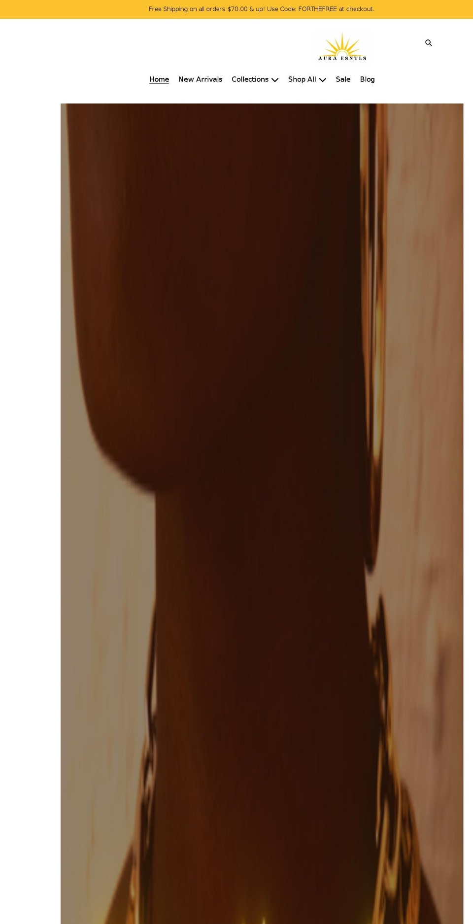 auraesntls.com shopify website screenshot