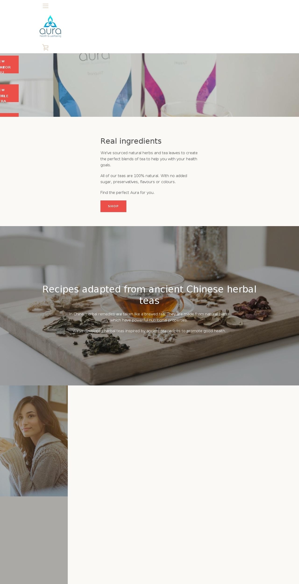 auraherbaltea.com — Shopify storefront screenshot