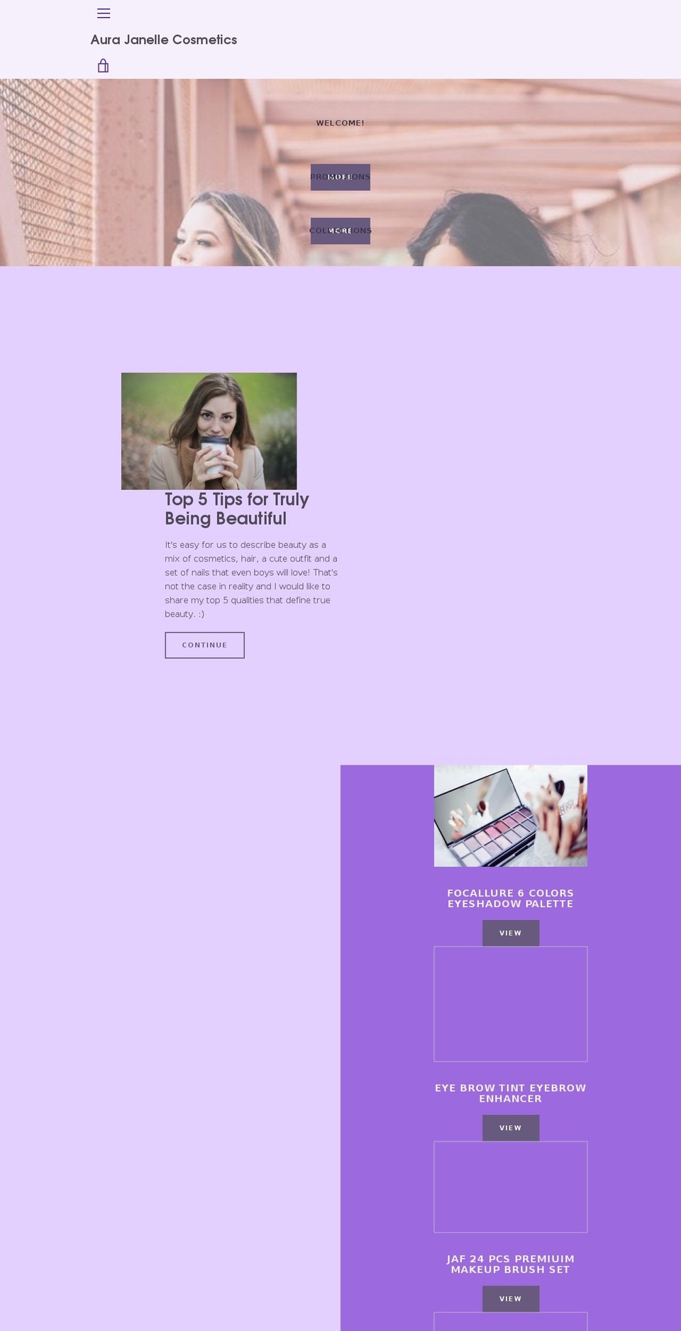 New Vogue Shopify theme site example aurajanelle.com