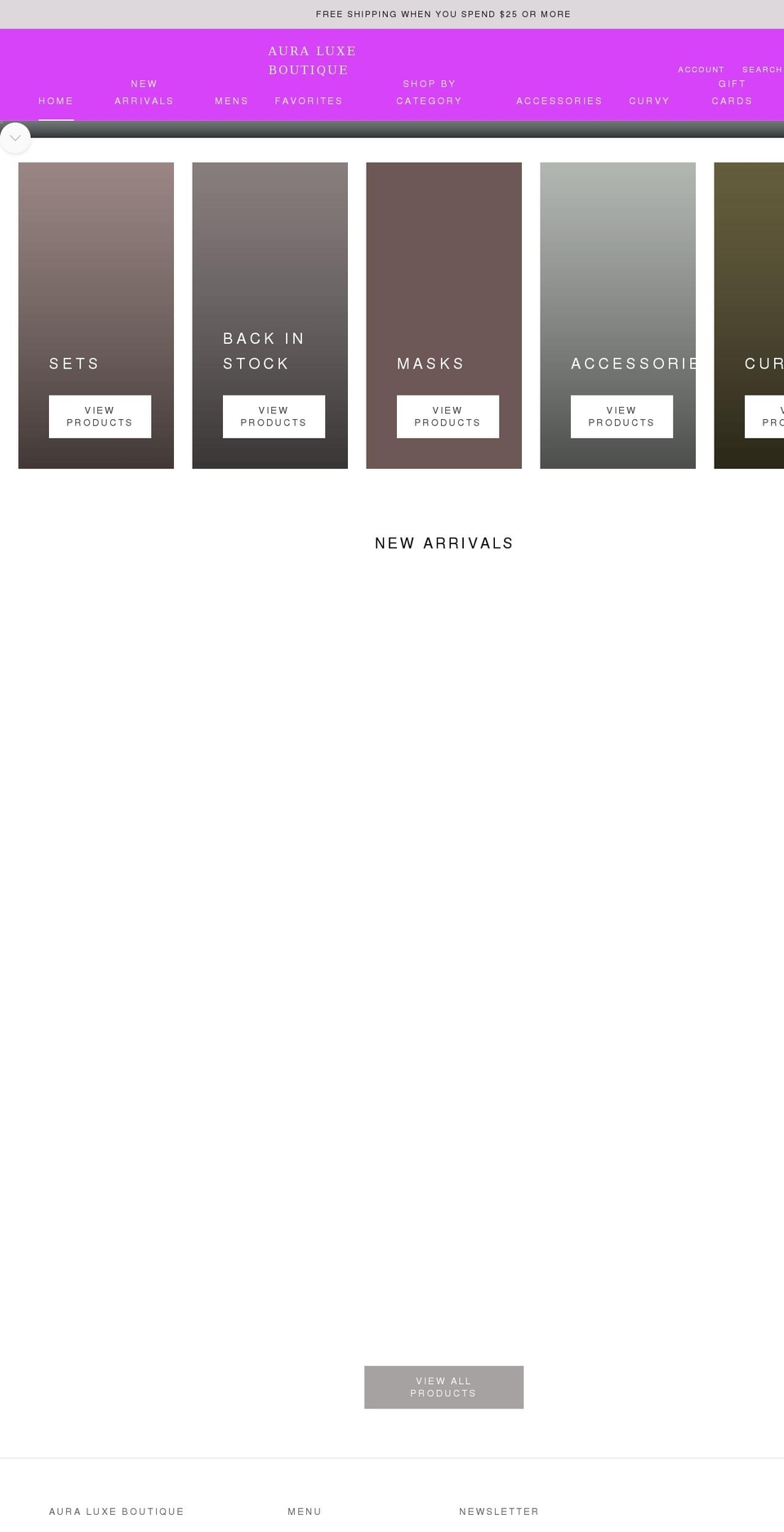 auraluxeboutique.com — Shopify storefront screenshot