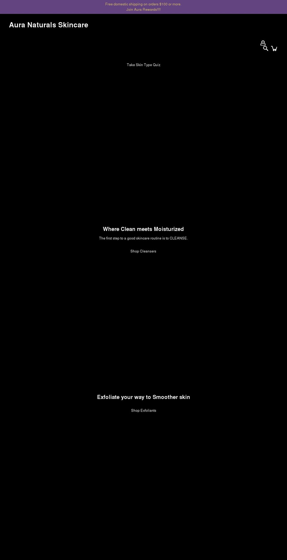 auranaturalskincare.com shopify website screenshot