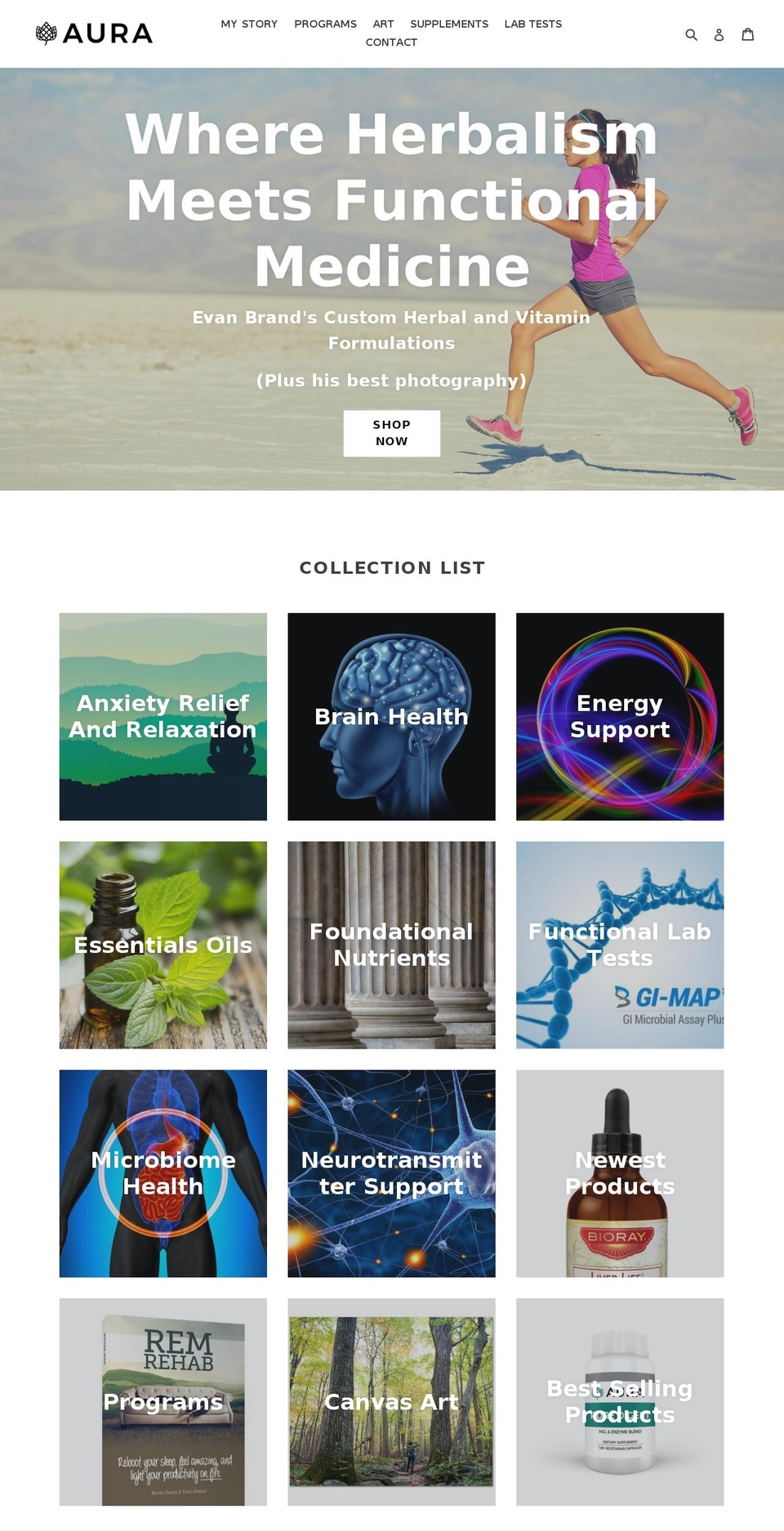 auraroots.com shopify website screenshot