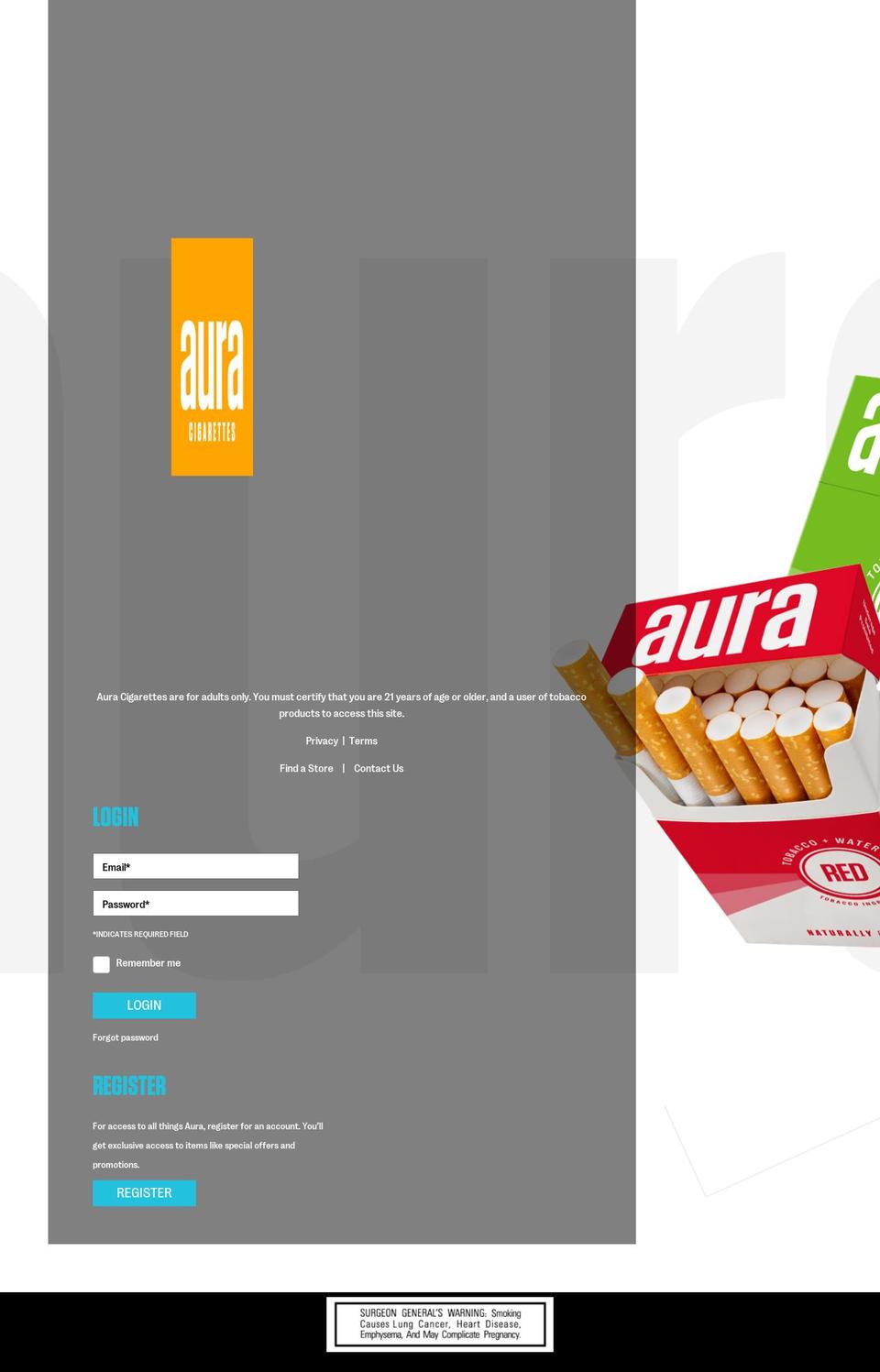 aurasavings.com — Shopify storefront screenshot
