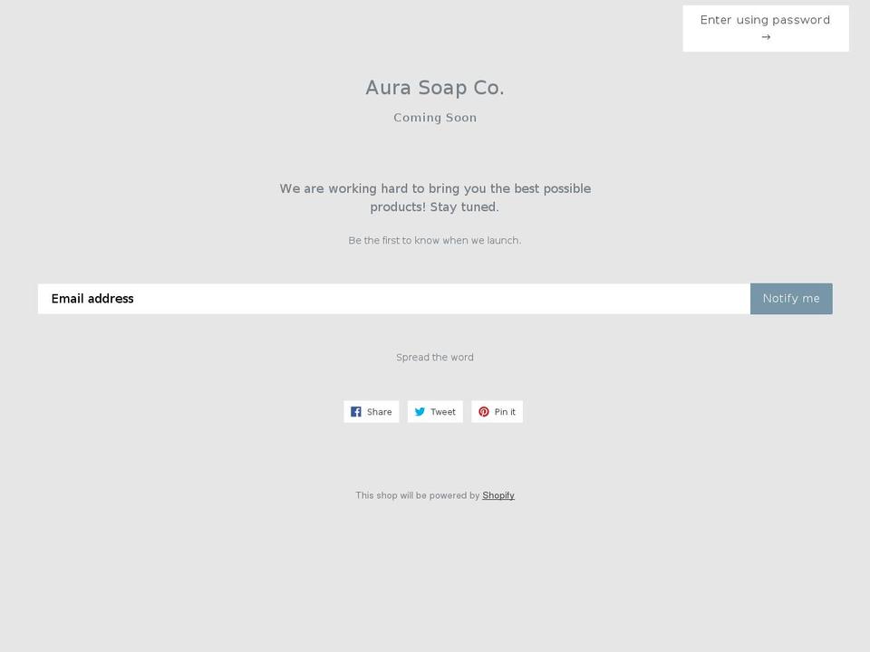 aurasoapco.com — Shopify storefront screenshot