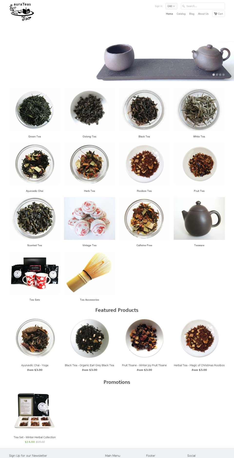 aurateas.com shopify website screenshot