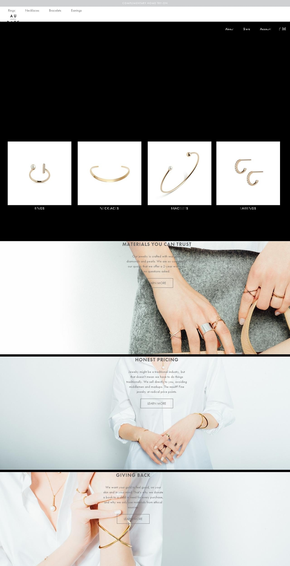 AUrate New York Shopify theme site example aurateny.com