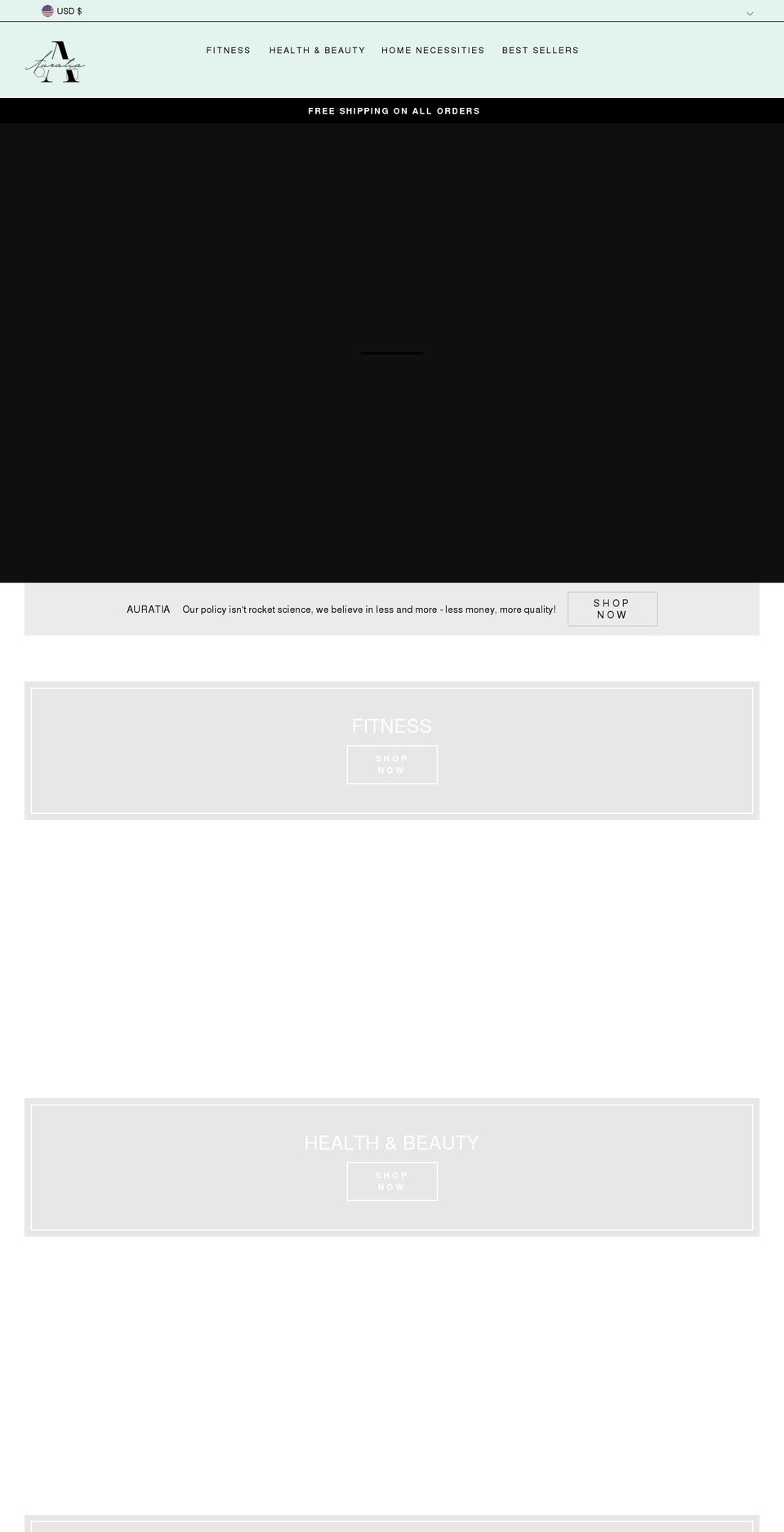 auratia.com shopify website screenshot