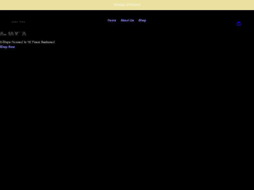 auravitaskincare.com shopify website screenshot