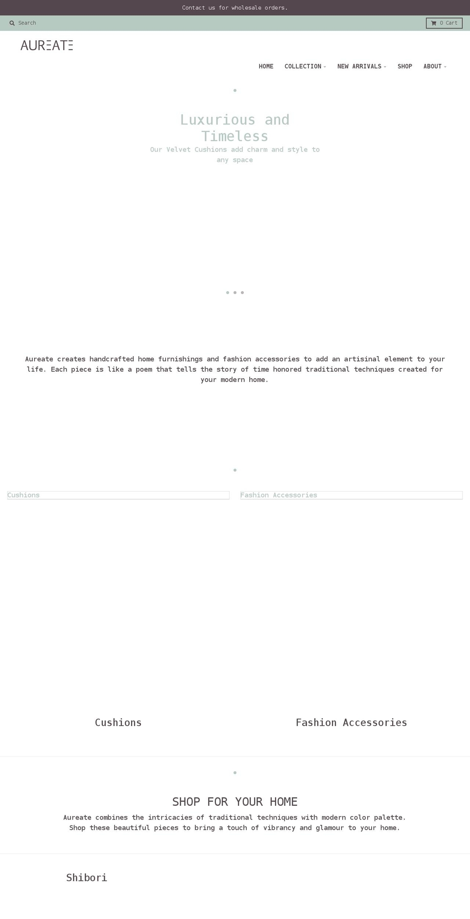 aureatedesigns.com — Shopify storefront screenshot