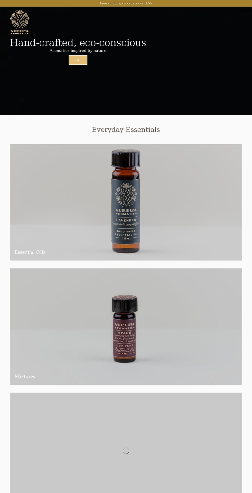 aureliaaromatica.com shopify website screenshot