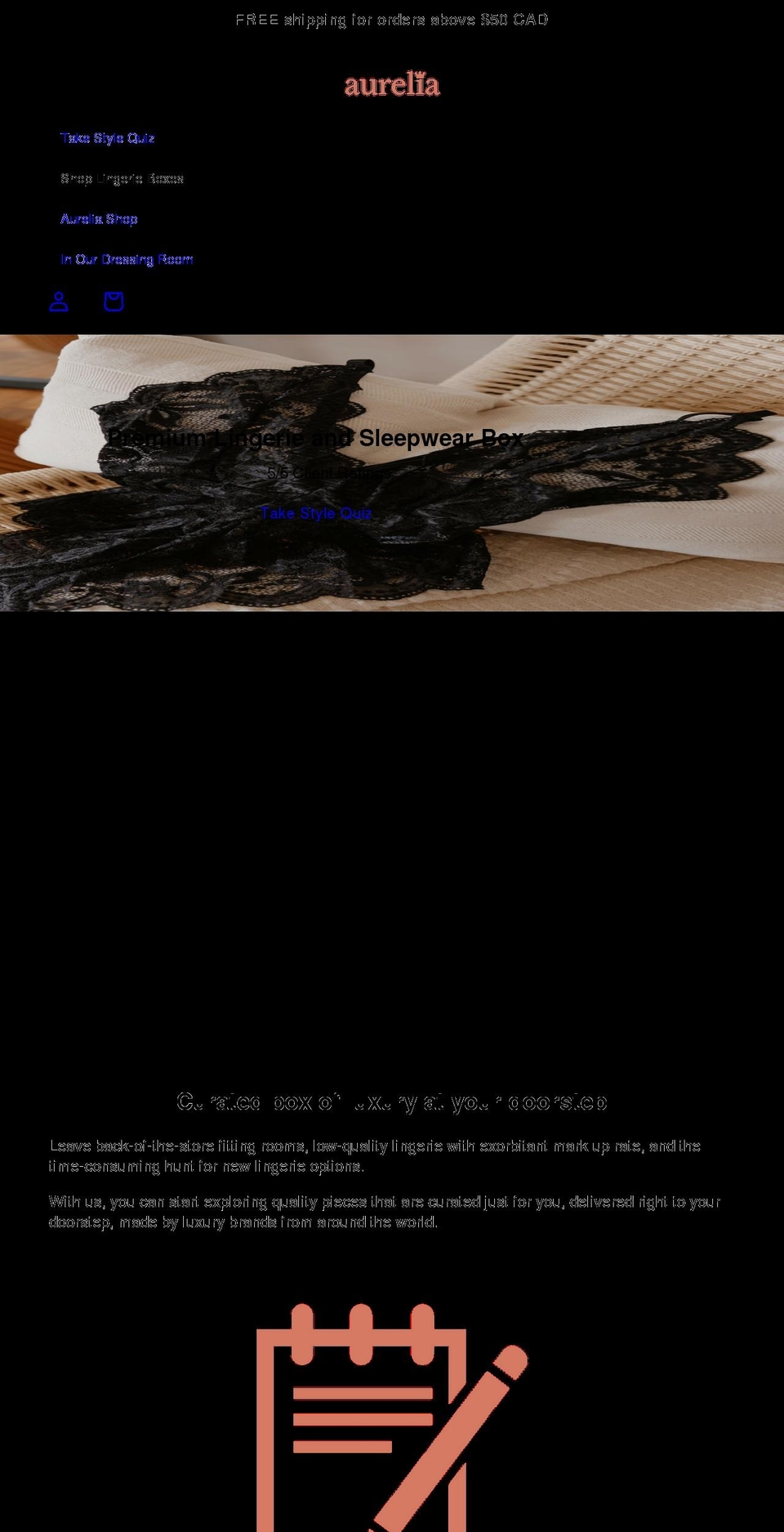 aureliabox.com shopify website screenshot