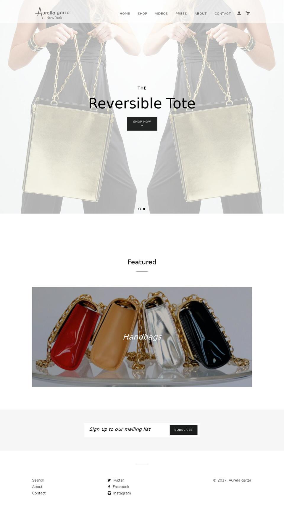 aureliagarzanewyork.com shopify website screenshot