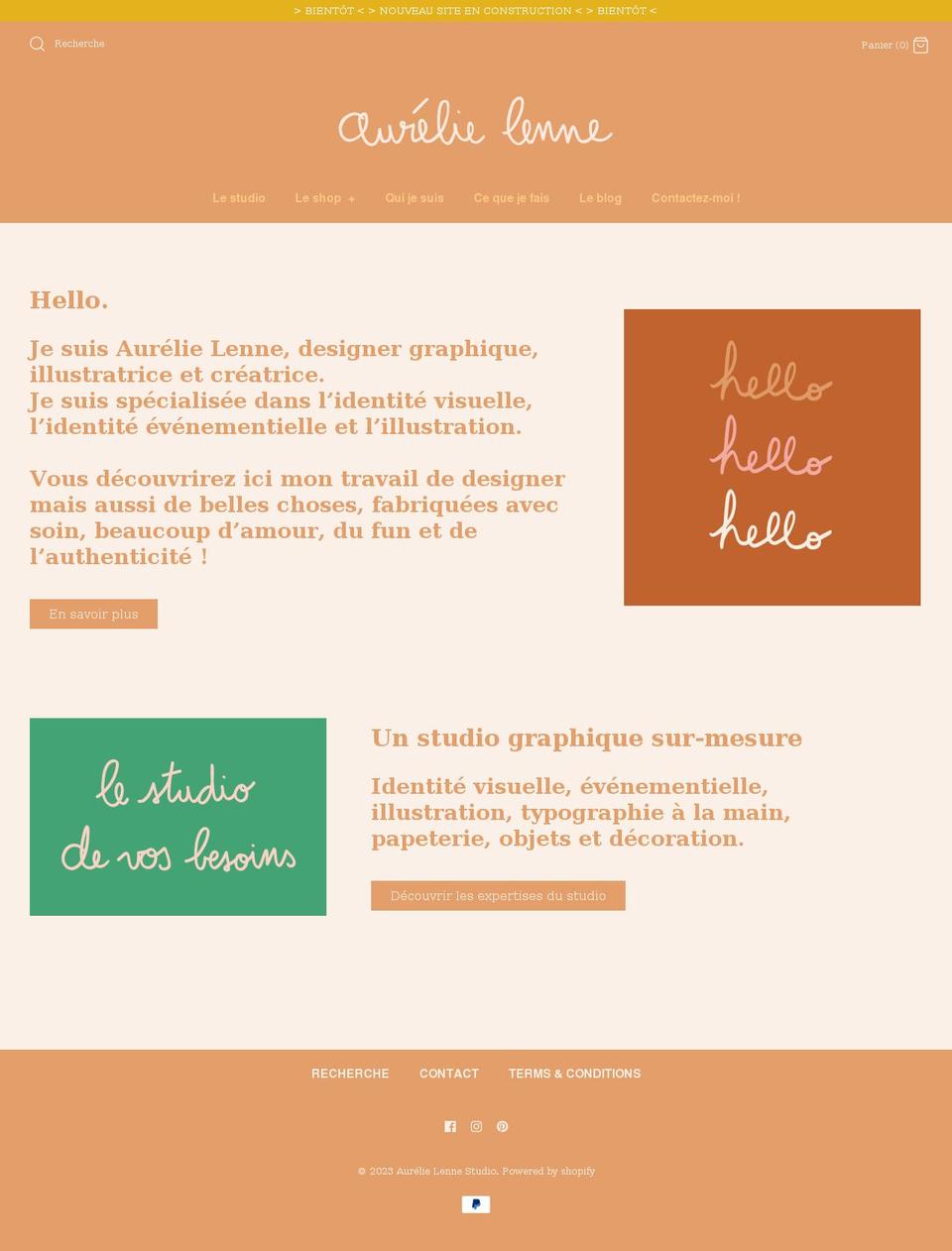 aurelielenne.com shopify website screenshot