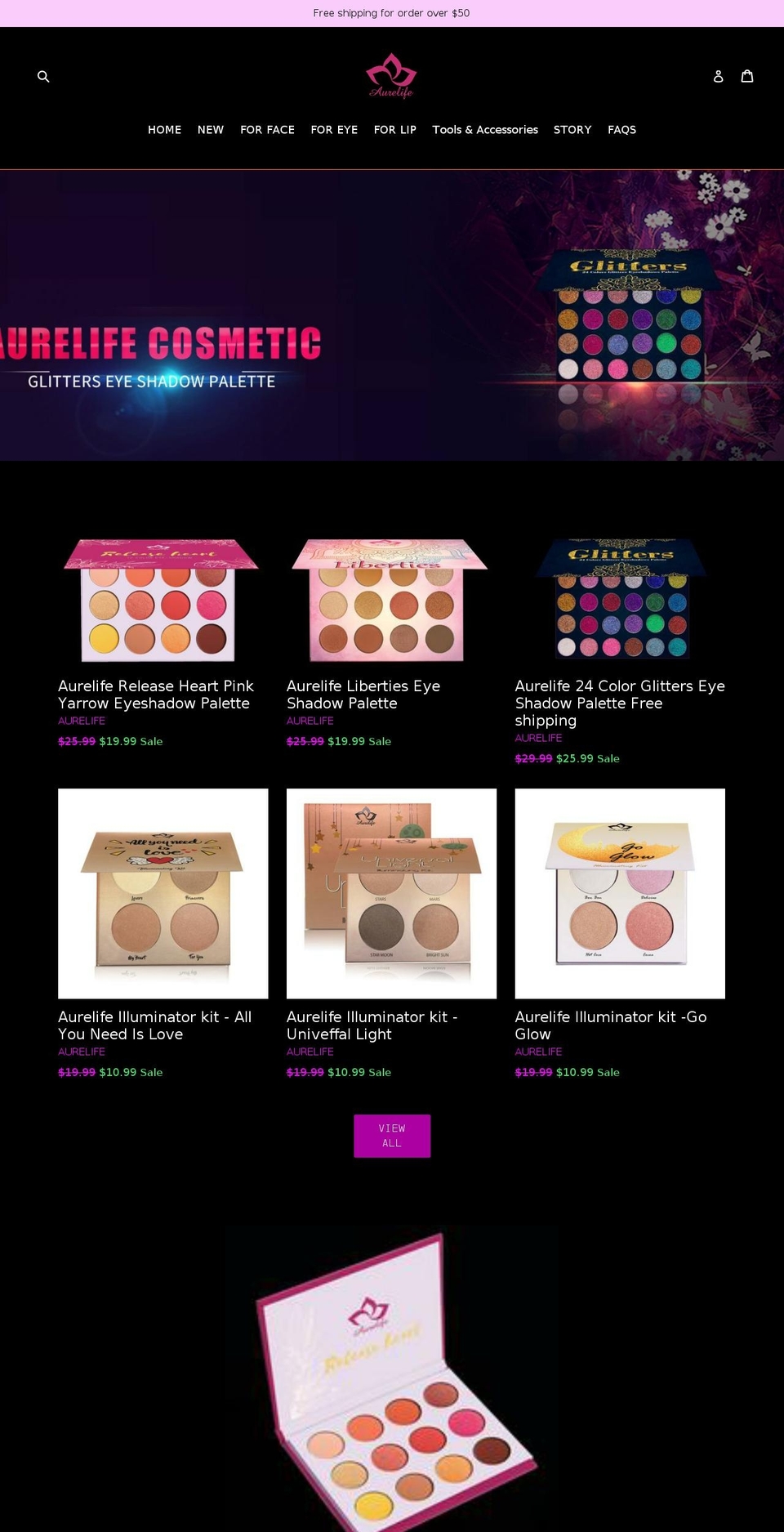 aurelife.com — Shopify storefront screenshot