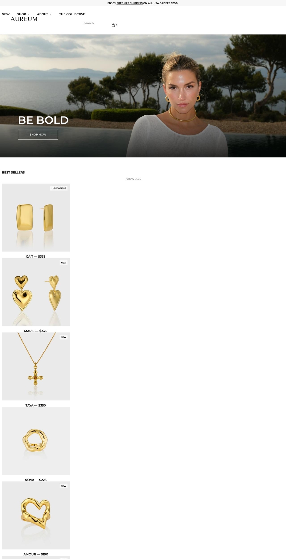 aureumcollective.com shopify website screenshot