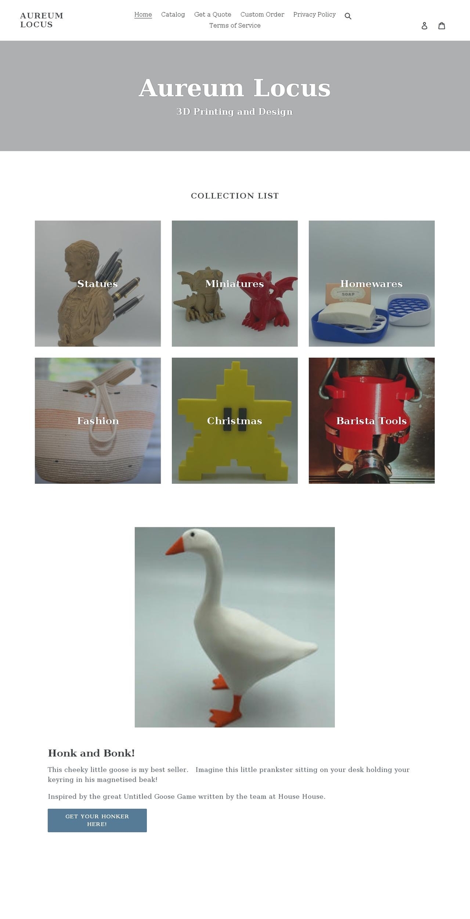 aureumlocus.com shopify website screenshot