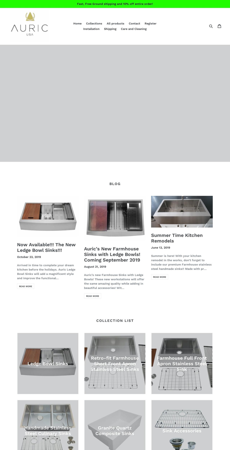 auric.kitchen shopify website screenshot