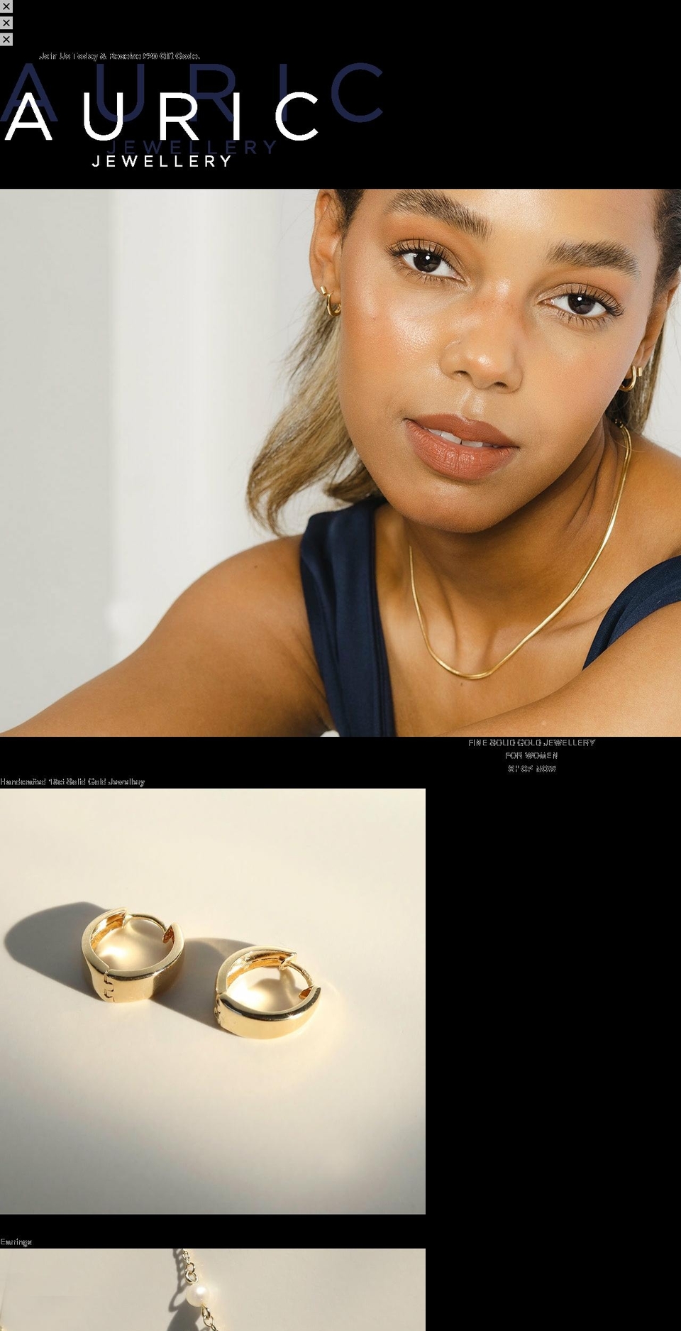 auricjewellery.com shopify website screenshot