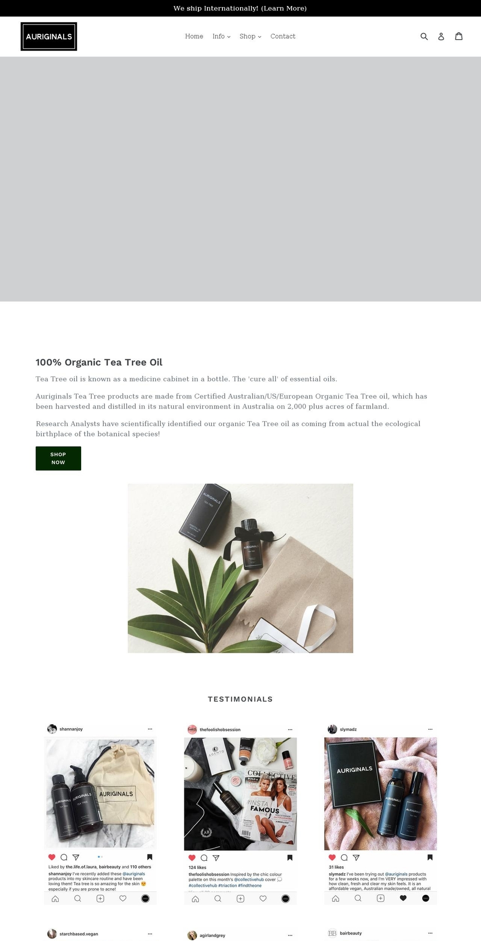 auriginals.com.au shopify website screenshot