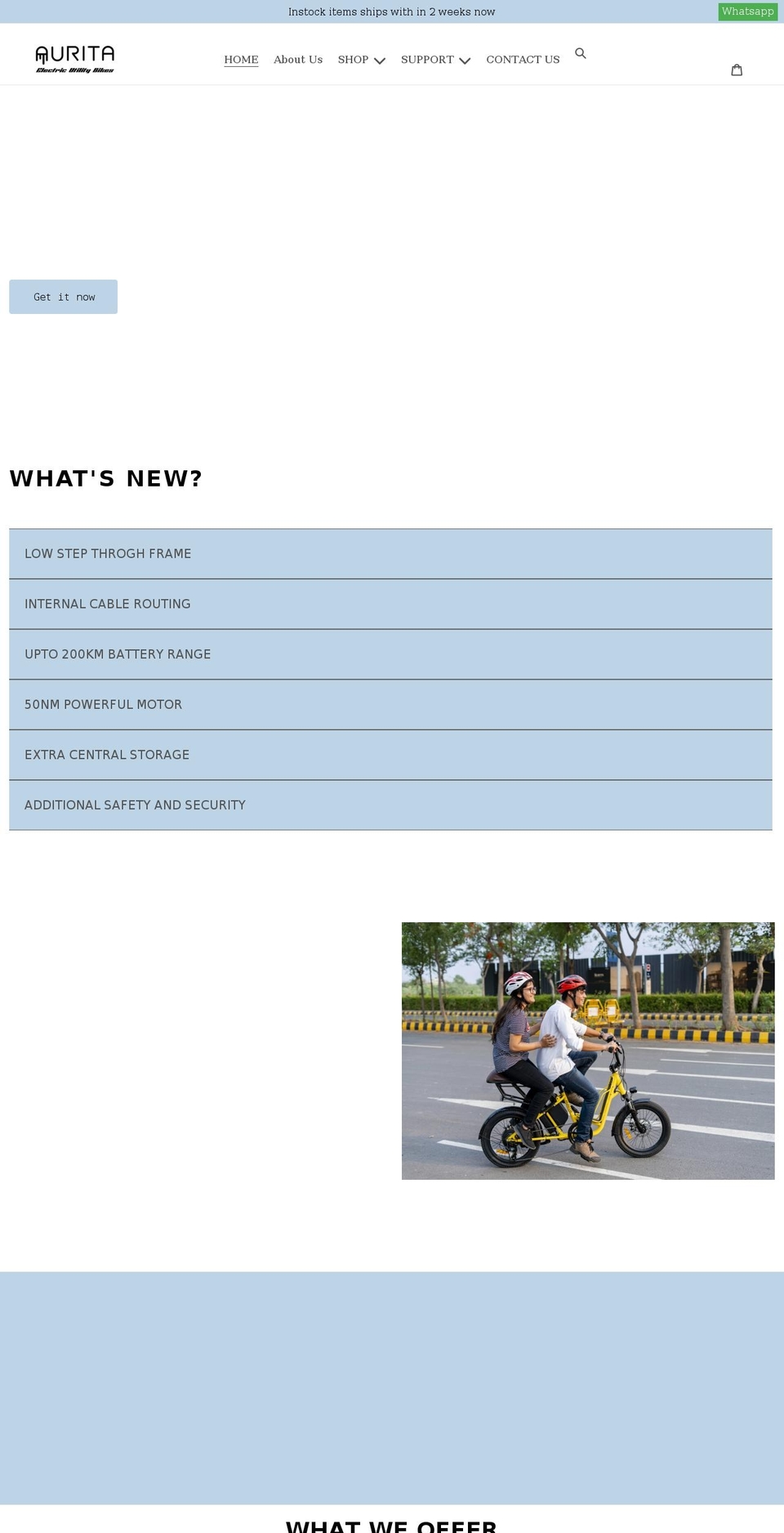 auritabikes.com shopify website screenshot