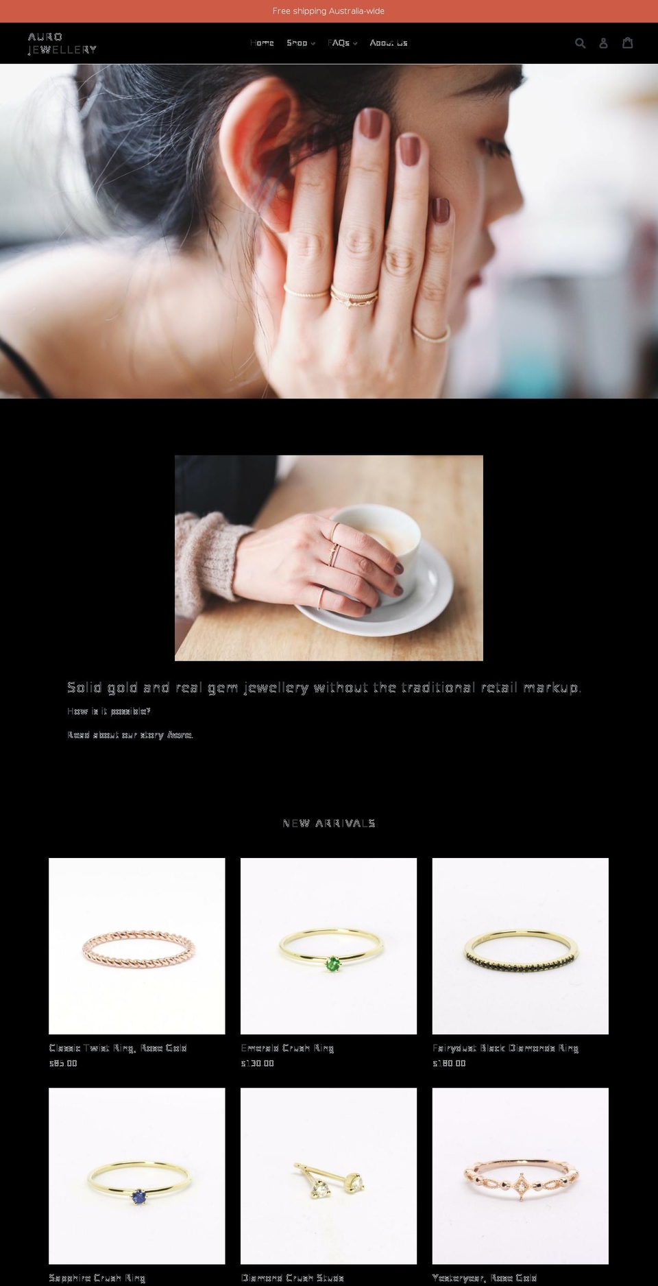 aurojewellery.com — Shopify storefront screenshot