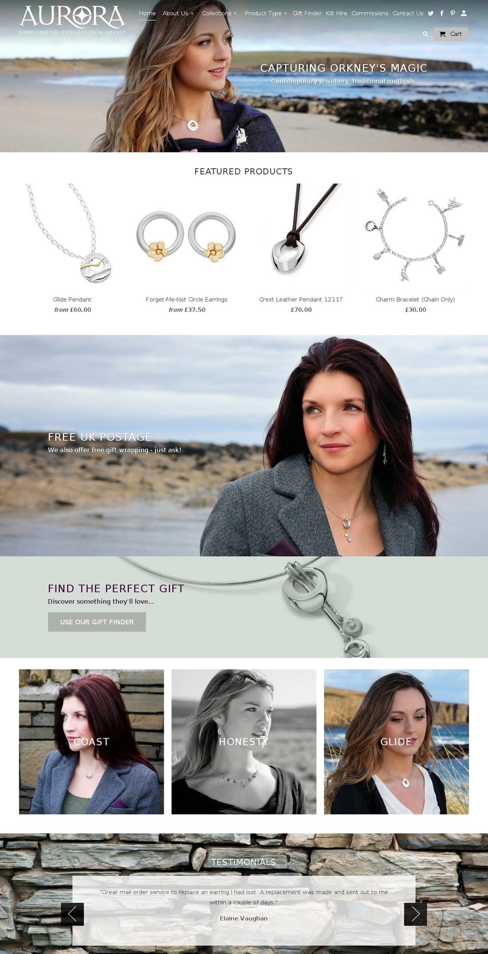 Aurora Shopify theme site example aurora-jewellery.com