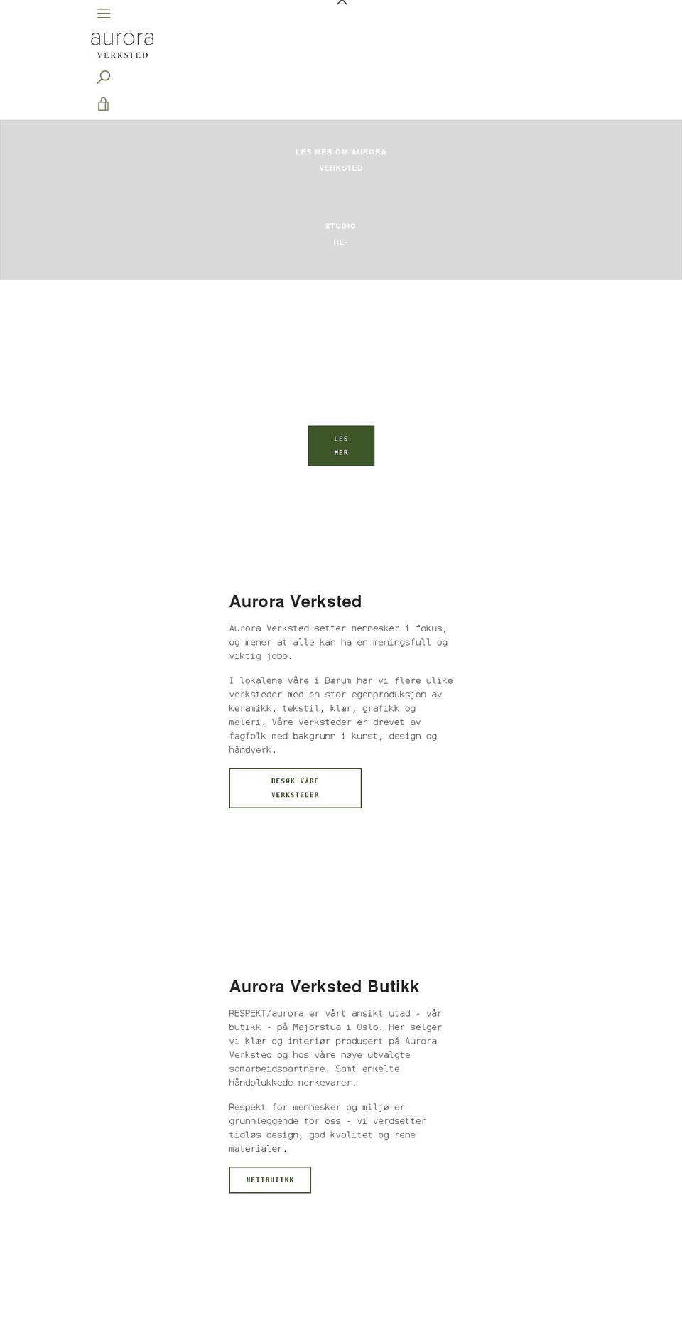 aurora-verksted.no shopify website screenshot