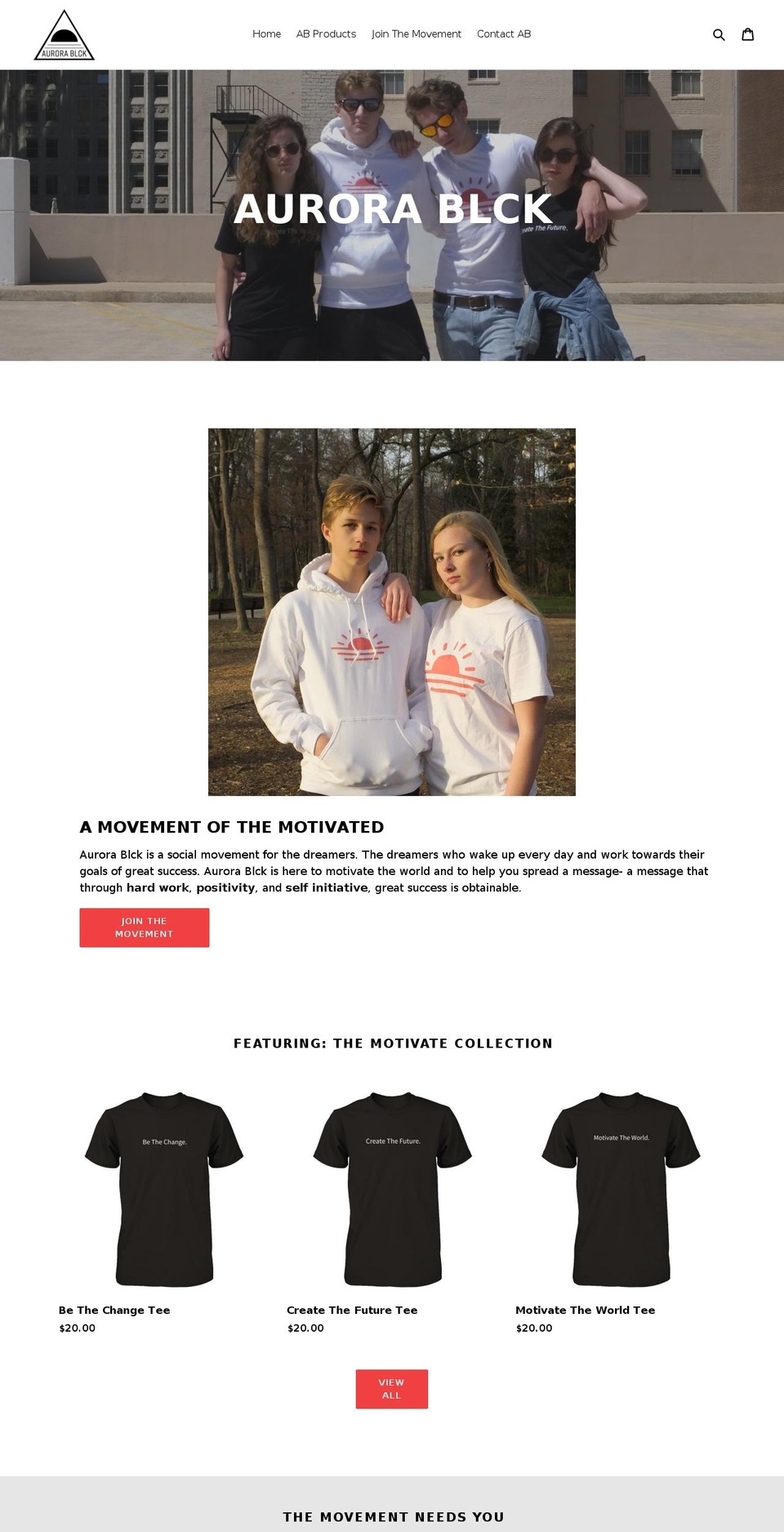 aurorablck.com shopify website screenshot