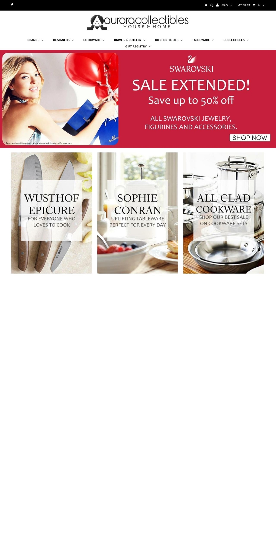 auroracollectables.ca shopify website screenshot