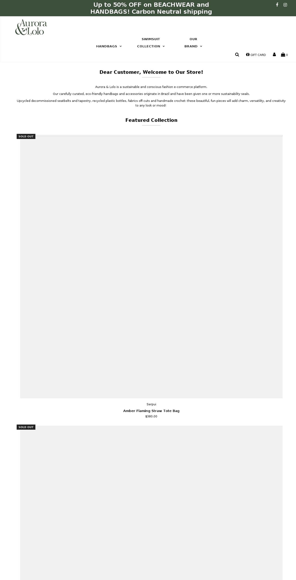 auroralolo.com shopify website screenshot