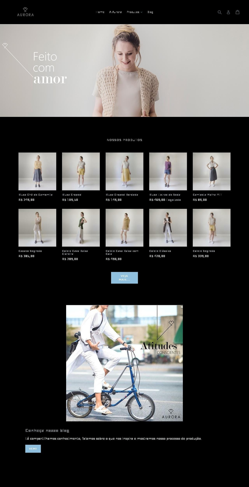 auroramodagentil.com shopify website screenshot