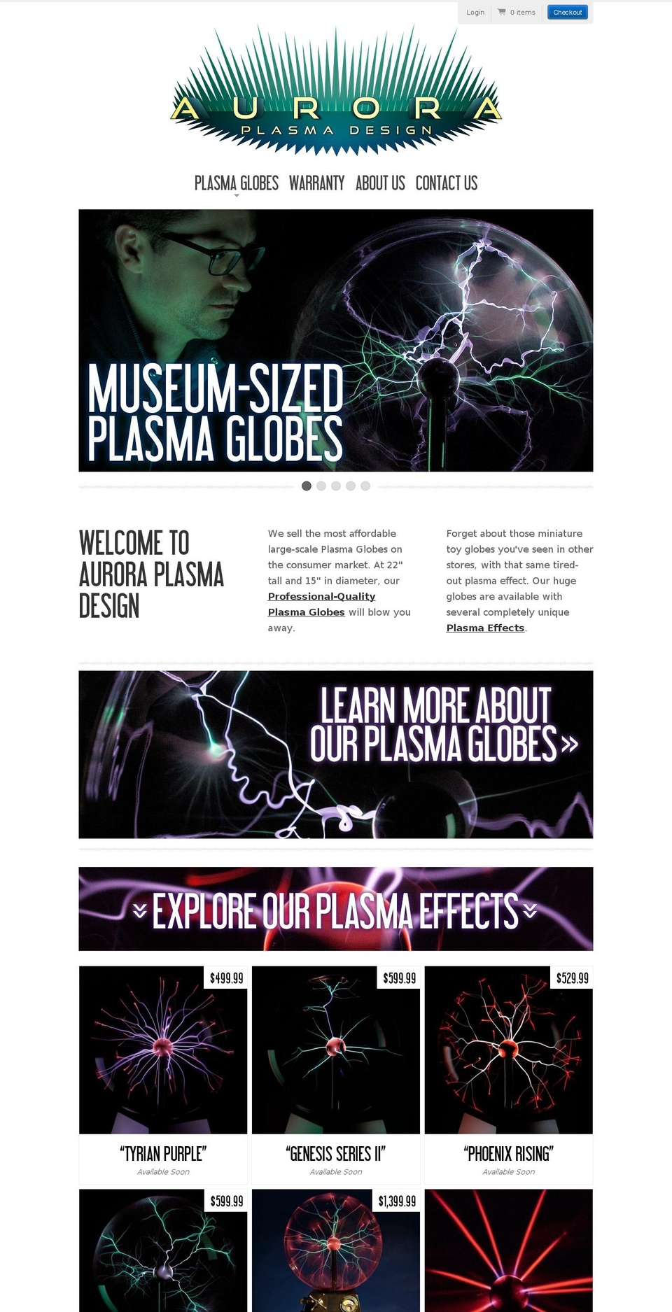 auroraplasmadesign.com shopify website screenshot