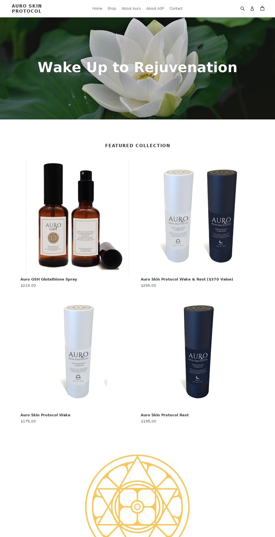 auroskinprotocol.com shopify website screenshot