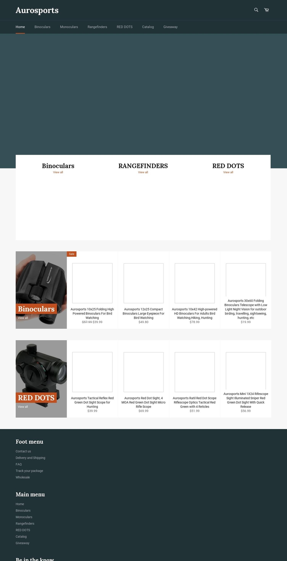 aurosports.net shopify website screenshot