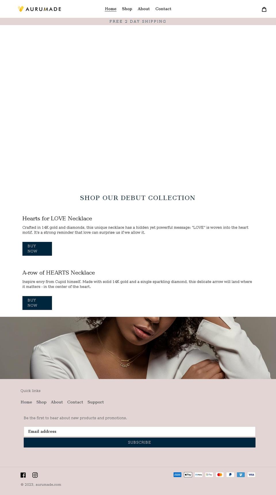 aurumade.com shopify website screenshot