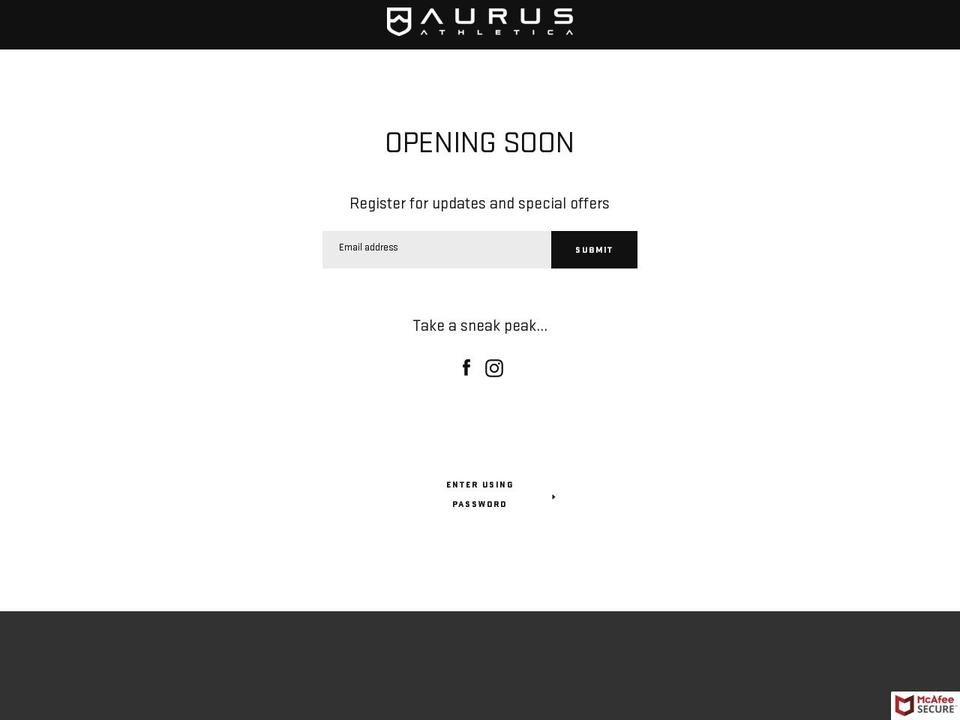 aurusathletica.com — Shopify storefront screenshot