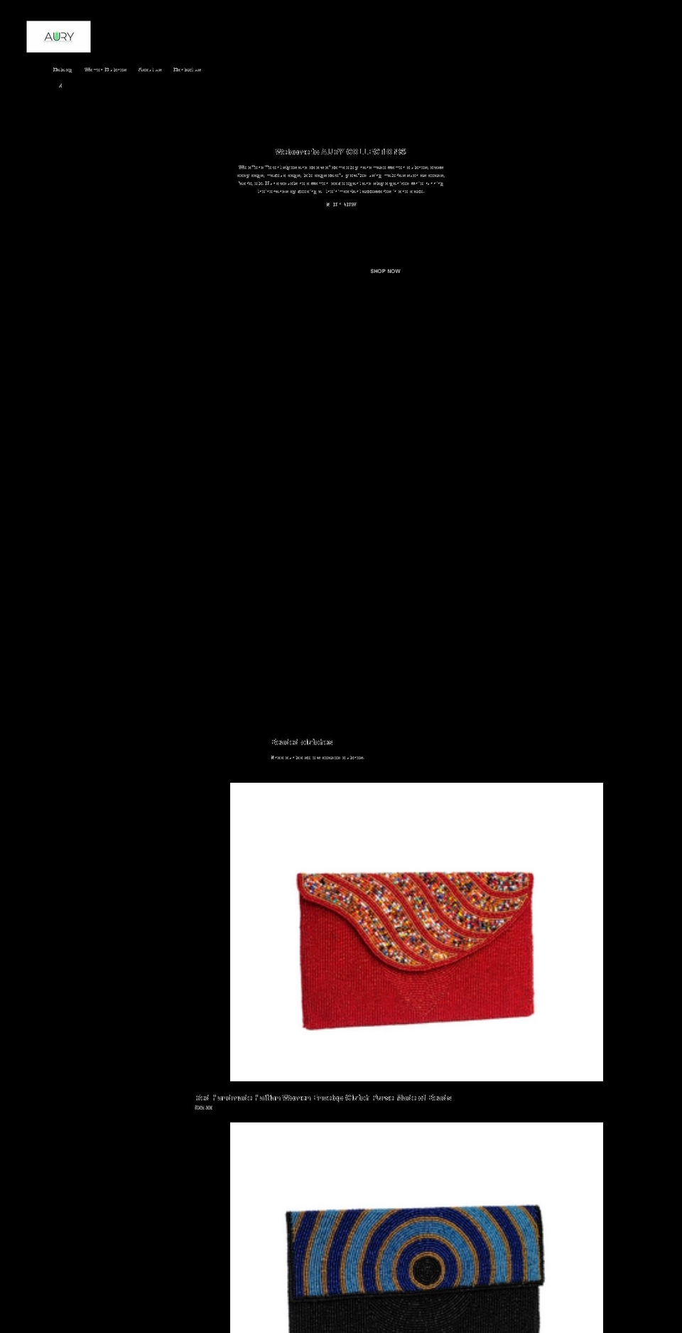 aurycollections.com shopify website screenshot