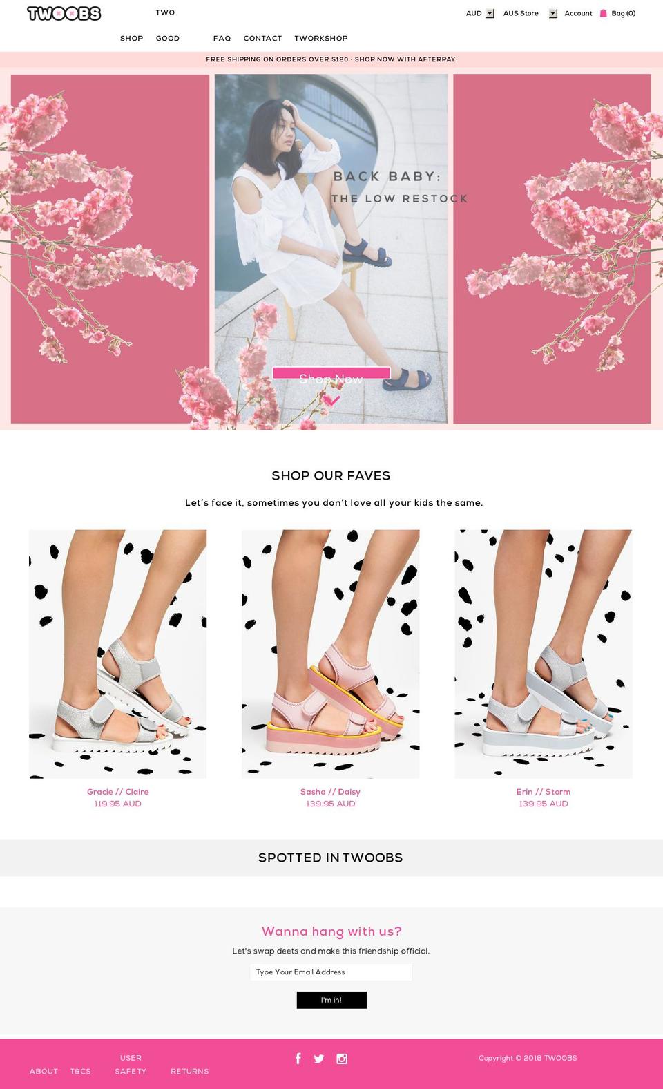 aus.twoobs.com shopify website screenshot