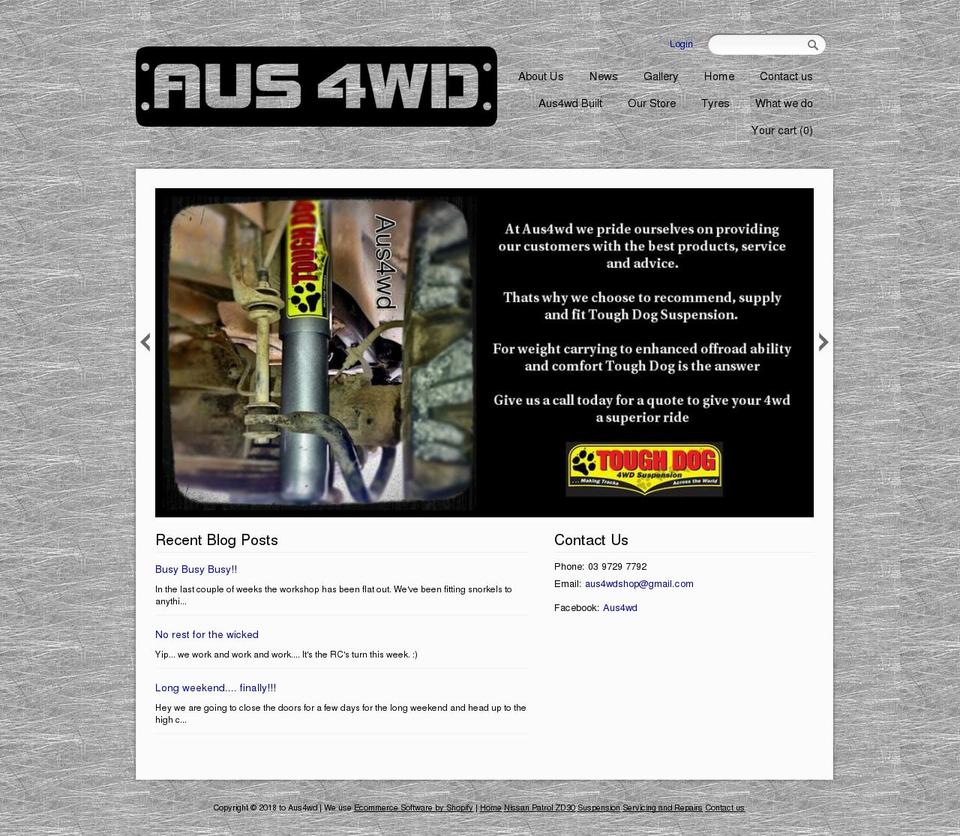 Woodland Shopify theme site example aus4wd.biz