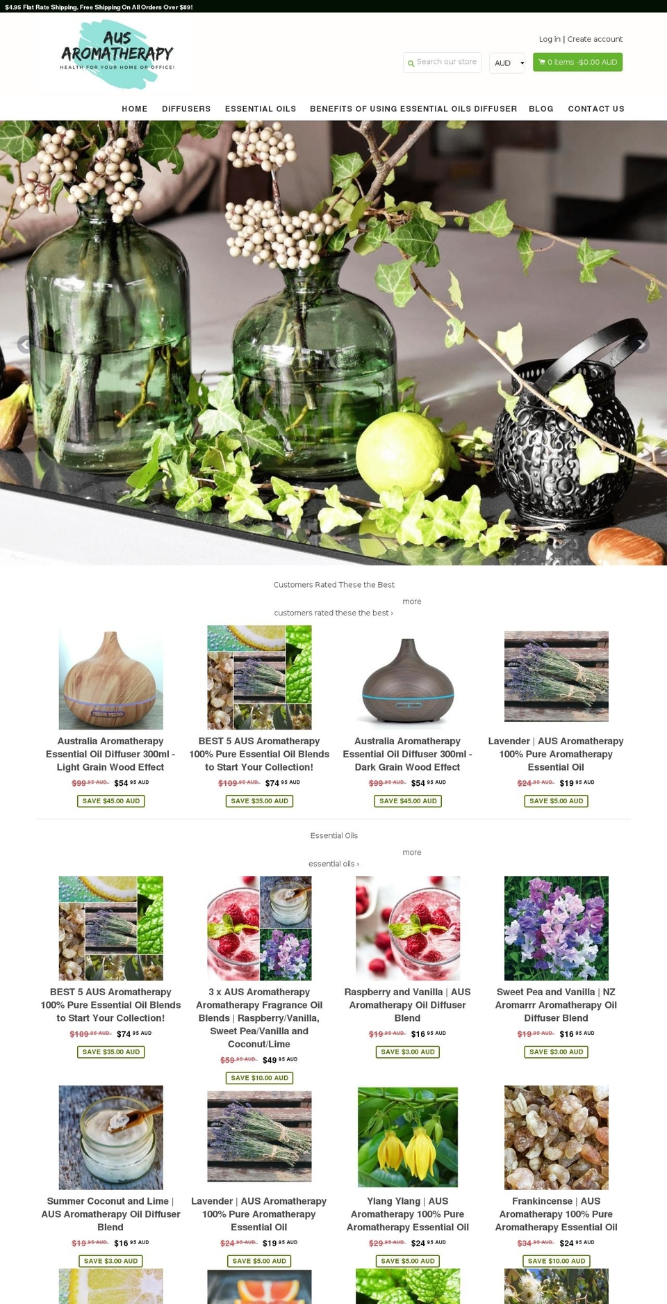 ausaromatherapy.com — Shopify storefront screenshot