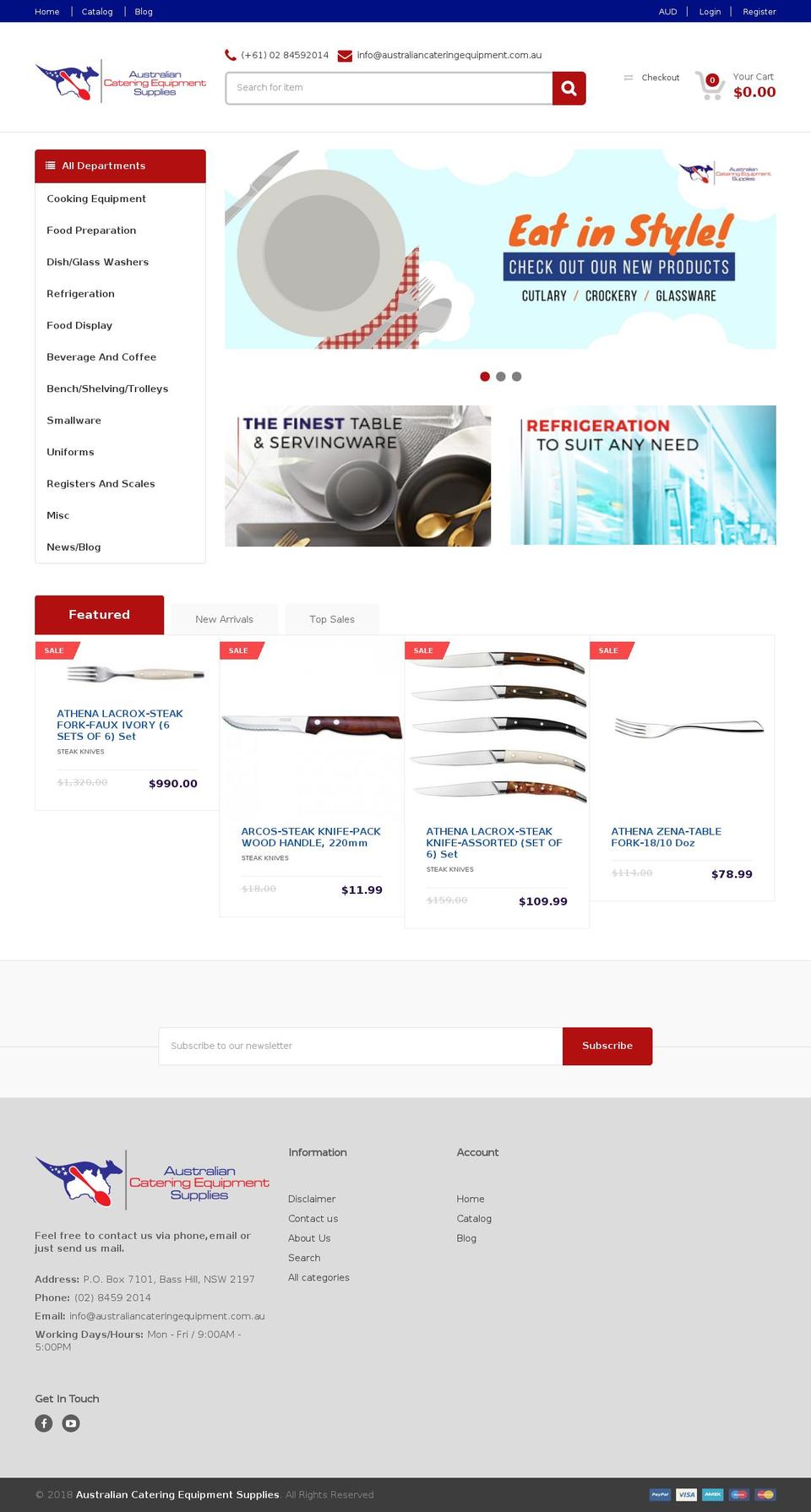 auscaterquip.com.au shopify website screenshot