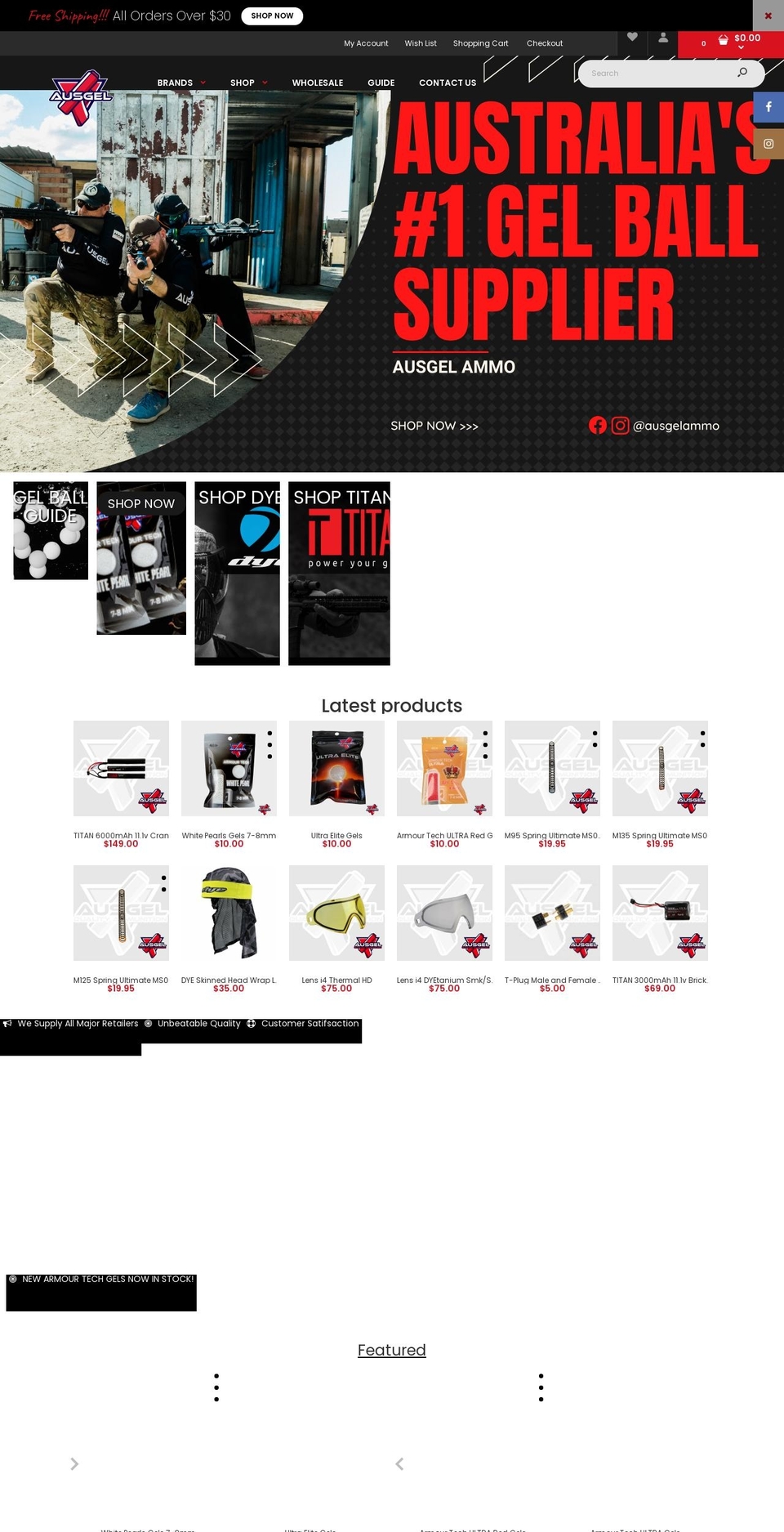 ausgel.com.au shopify website screenshot