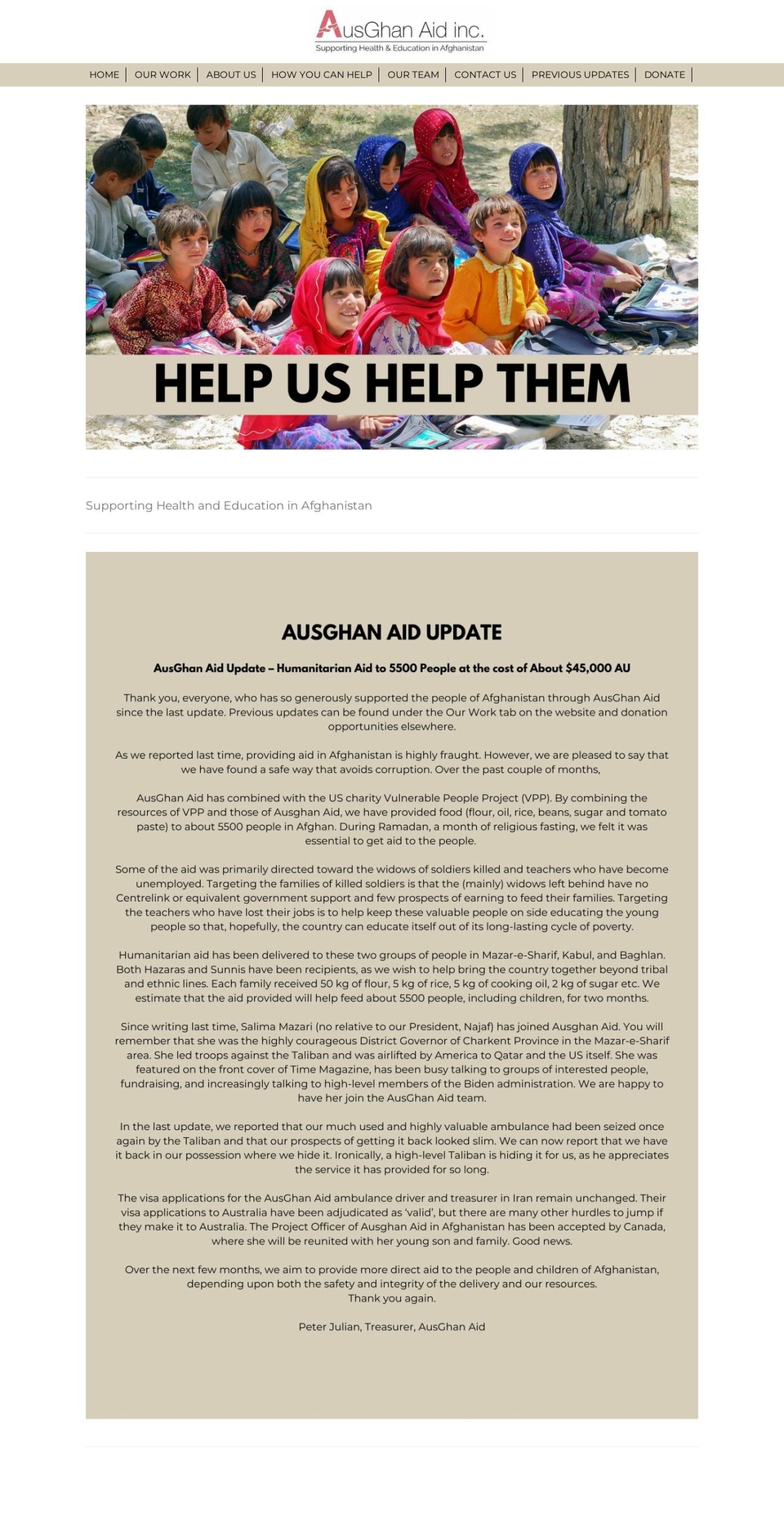 ausghanaid.org.au shopify website screenshot