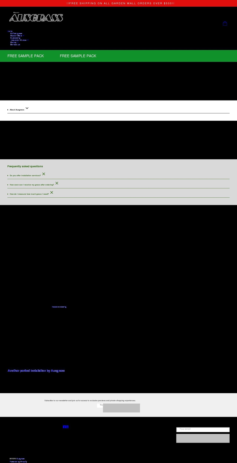ausgrass.com.au shopify website screenshot