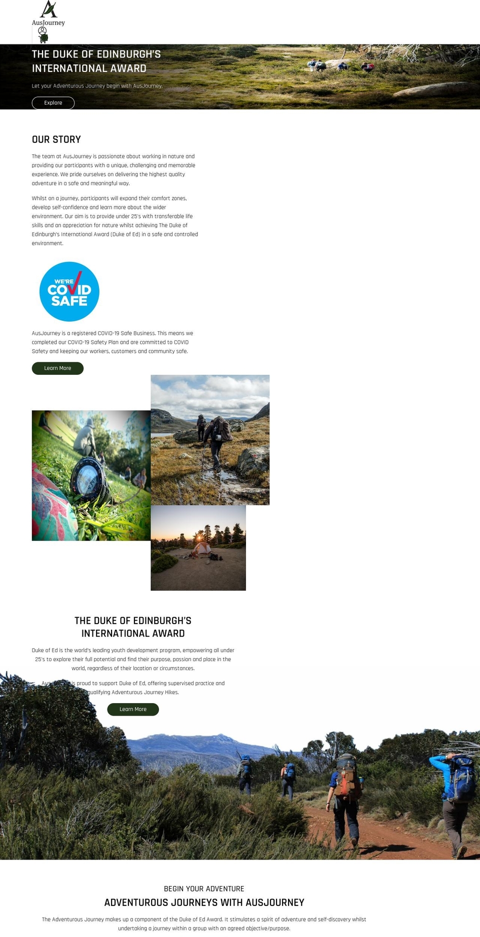 ausjourney.com.au shopify website screenshot