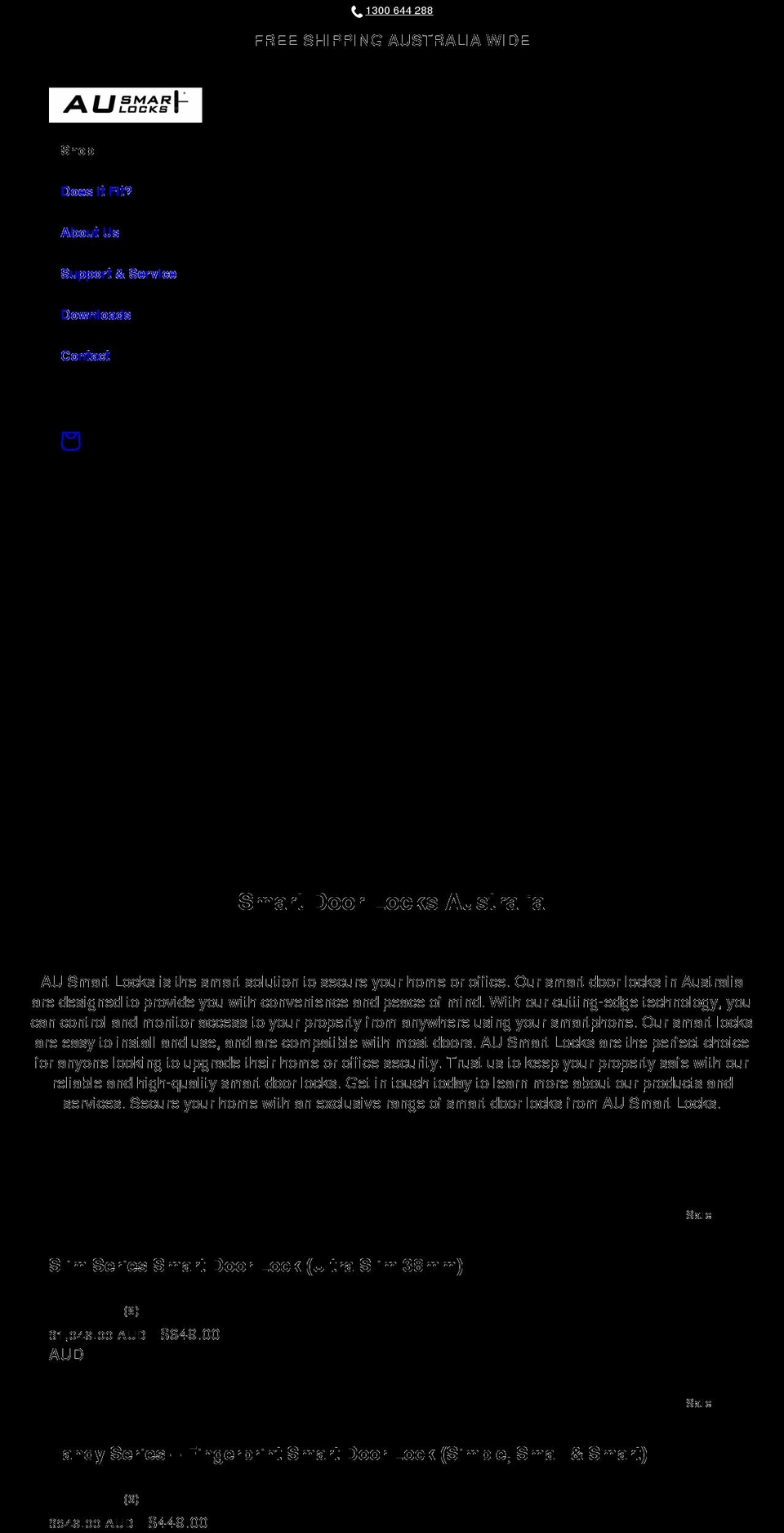 ausmartlocks.com.au shopify website screenshot