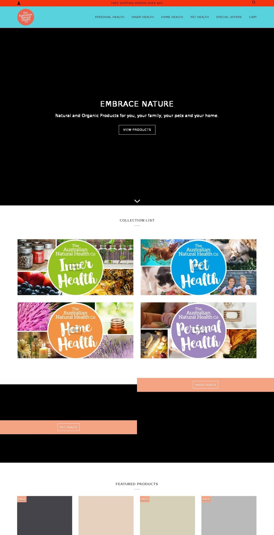 ausnaturalhealth.com — Shopify storefront screenshot
