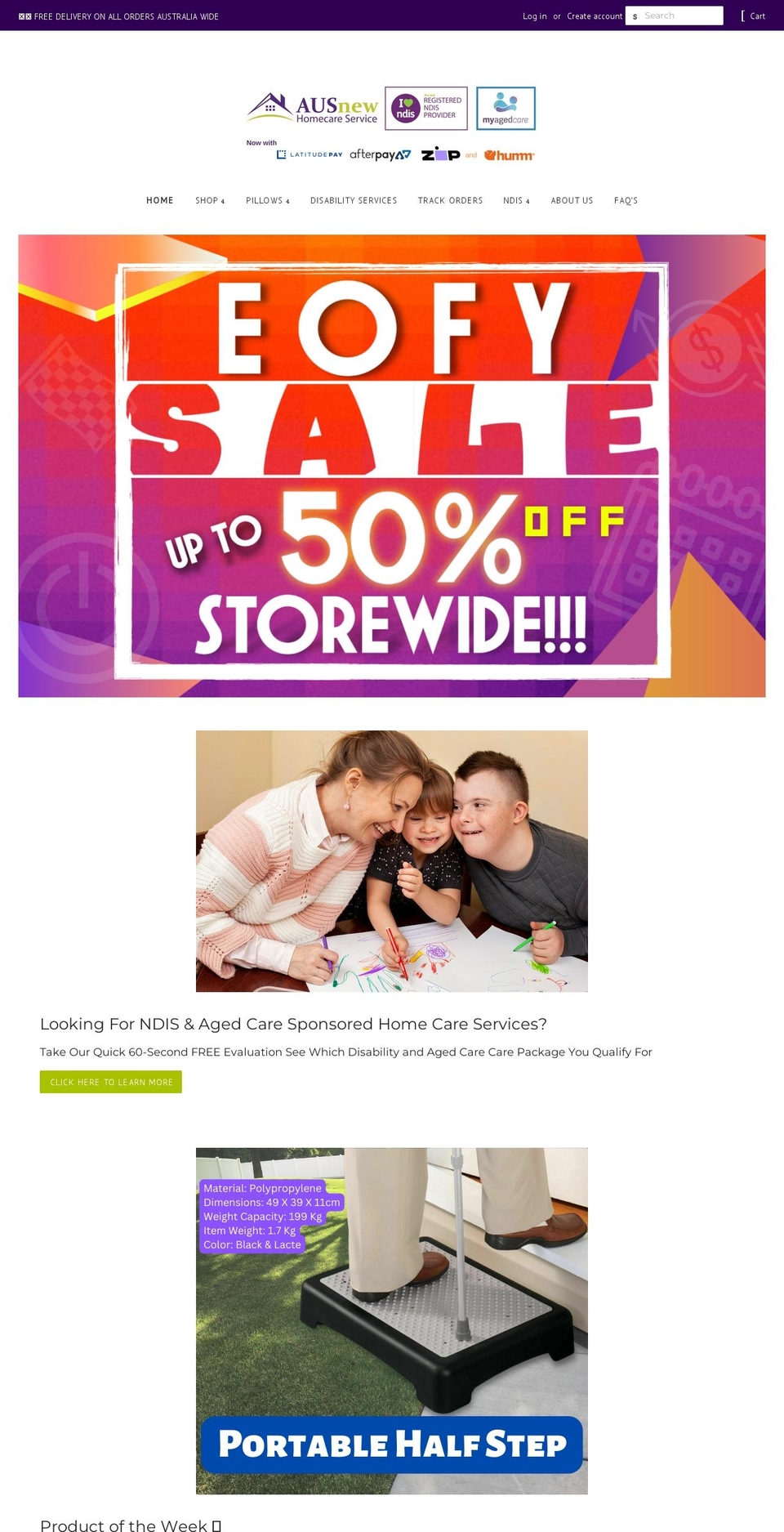 ausnewhomecare.com shopify website screenshot