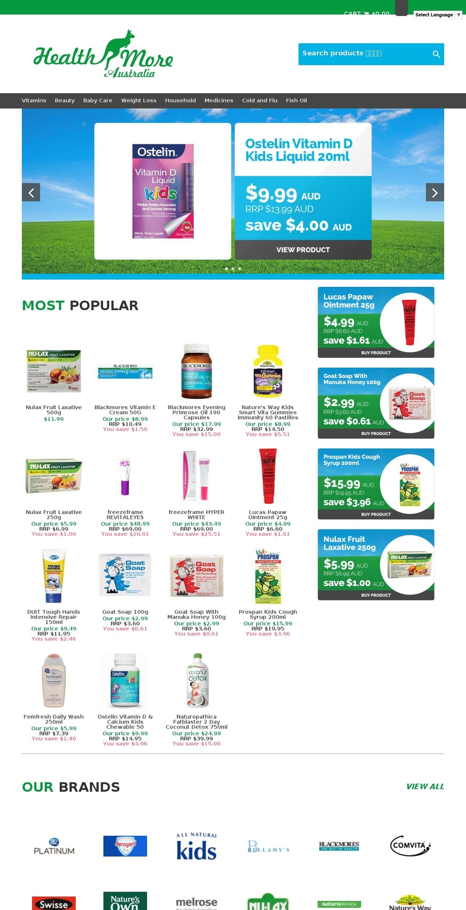 ausnourishingproduct.com shopify website screenshot