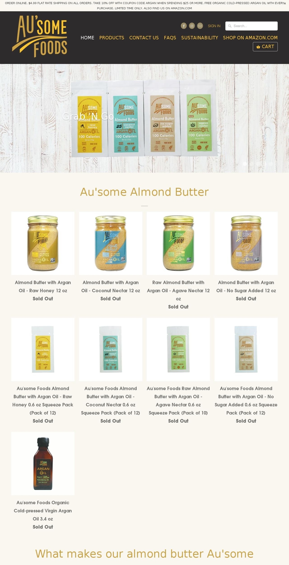 ausomefoods.com — Shopify storefront screenshot
